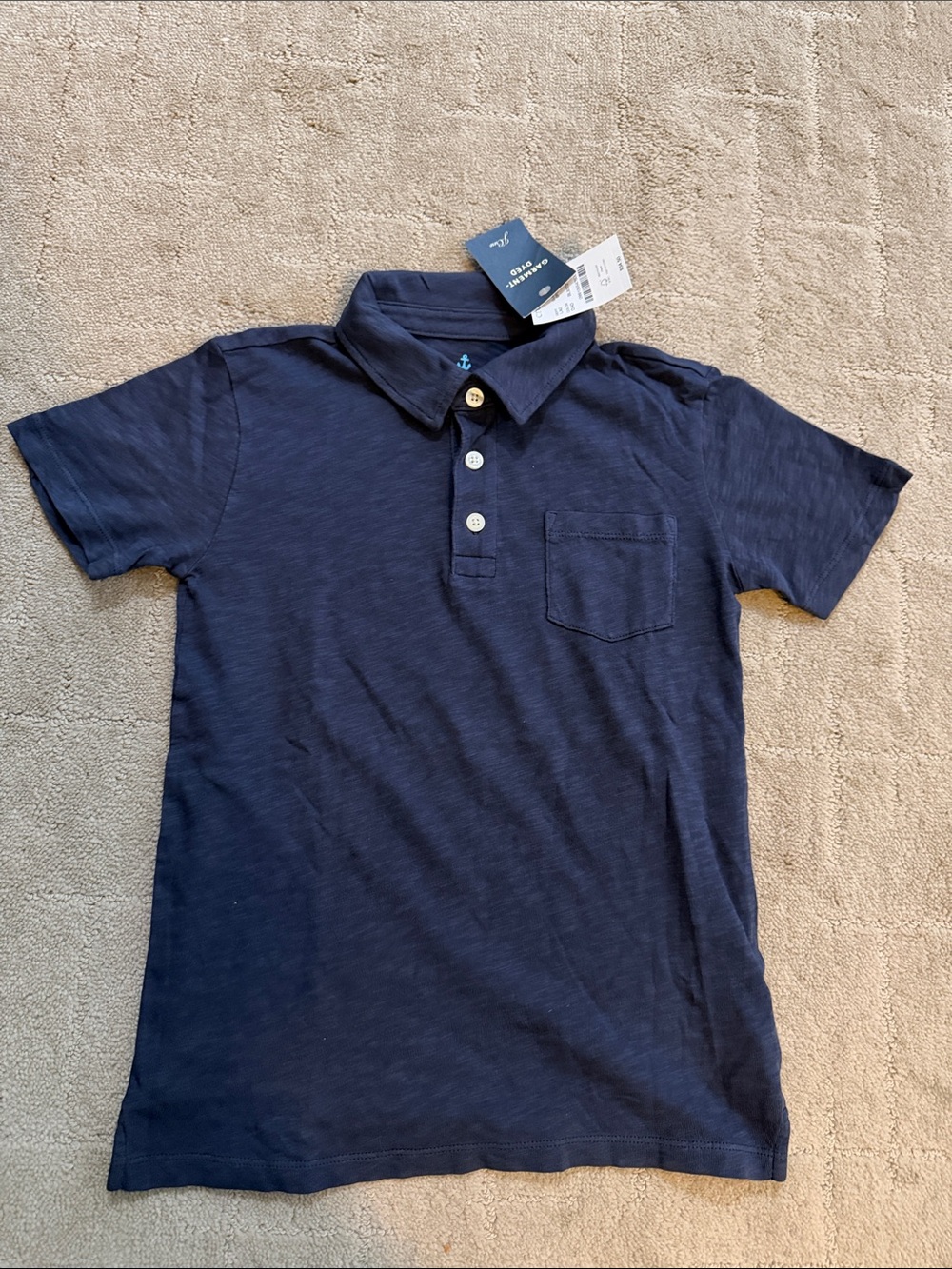 Crewcuts Navy Blue Boys' Polo with Chest Pocket size small 6-7
